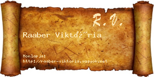 Raaber Viktória névjegykártya